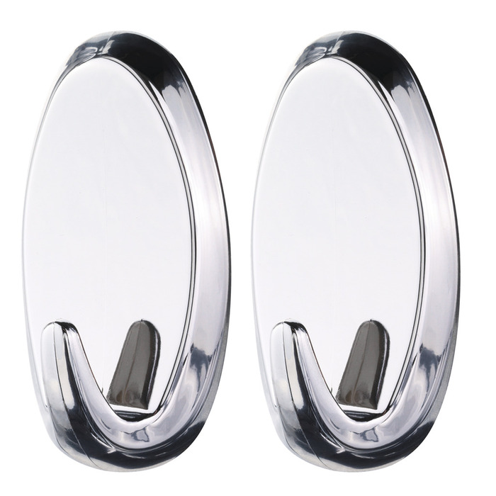 tesa® Powerstrips Kroge Oval Large krom 2 kg - 2 stk.